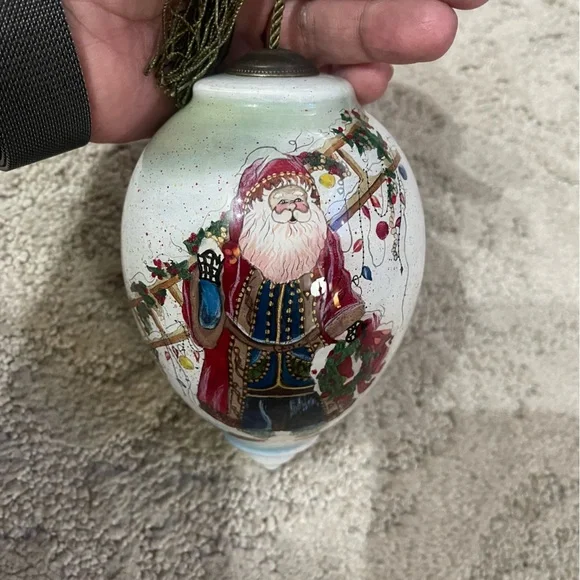 Peggy Abrams Santa With Frosty Ornament 6” No Box, EUC - Picture 8 of 10